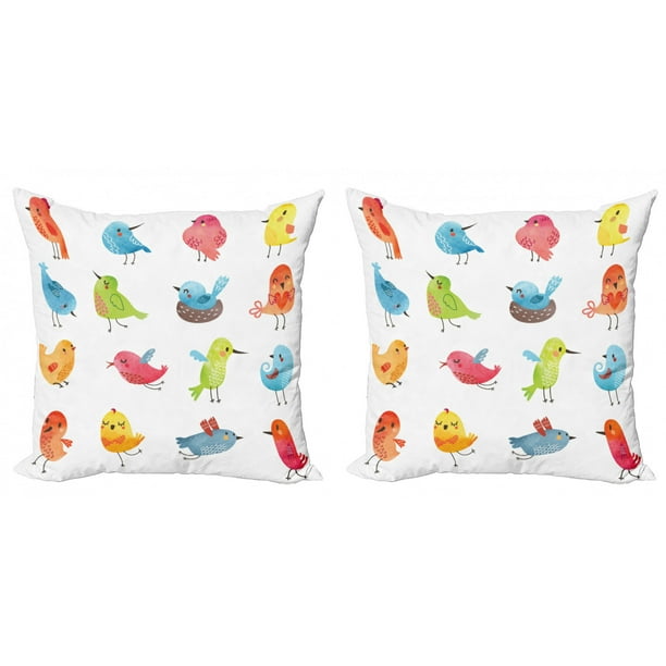Ambesonne Animal Art Cushion Cover Set of 2 for Couch and Bed in 4 Sizes